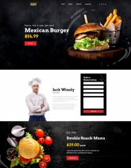 汉堡快餐店餐饮美食网站模板
