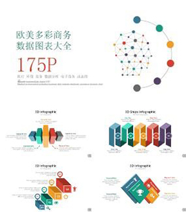 欧美多彩商务数据图表PPT模板