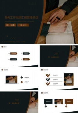 商务工作思路汇报管理总结ppt模板