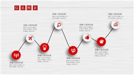 红色信息图表发展历程表项目PPT图表
