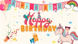 可爱风卡通动画生日快乐祝福PPT模板