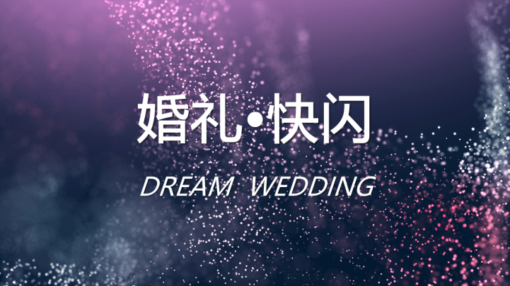 紫色梦幻婚礼开场快闪抖音视频PPT模板