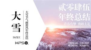 冬季大雪画册风年终总结PPT模板