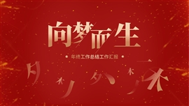 红色中国风年终工作总结PPT模板