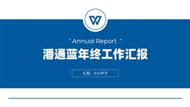 潘通蓝年终总结计划汇报ppt模板