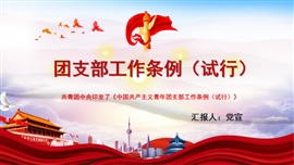 中国共产主义青年团支部工作条例PPT模板