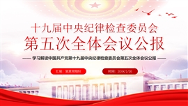 解读十九届中央纪律检查委员会第五次全体ppt模板
