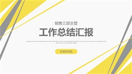 简约潘通灰黄年终工作总结汇报PPT模板