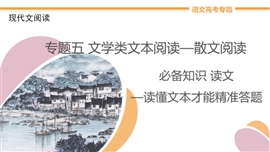 高中语文专题5《必备知识读文—读懂文本才能精准答题》PPT课件