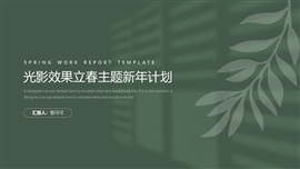 光影效果立春主题新年计划ppt模板