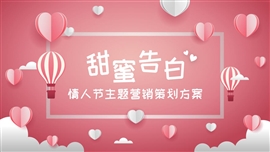甜蜜告白情人节主题营销策划活动PPT模板