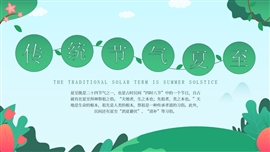 小清新传统节气夏至主题教育ppt模板