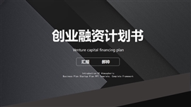 简约大气实用创业融资计划书通用ppt模版