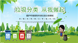 绿色环保垃圾分类ppt模板