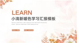 小清新暖色学习汇报PPT模板