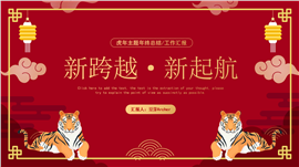 虎年主题年终总结述职汇报ppt模板