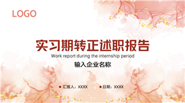 粉色实习期转正述职报告ppt模板