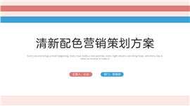 清新配色营销策划方案ppt模板