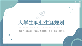 简约大学生职业生涯规划ppt模板