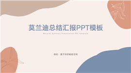 莫兰迪总结汇报ppt模板