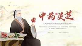 简约中国风中药灵芝知识普及ppt模板