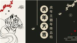 虎年主题年终总结PPT模板