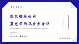 蓝色简约风企业年度总结汇报PPT模板