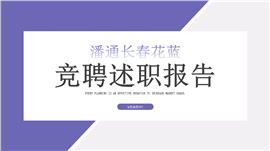 潘通长春花蓝竞聘述职报告ppt模板