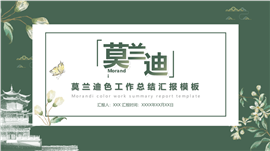 莫兰迪绿色工作总结汇报ppt模板