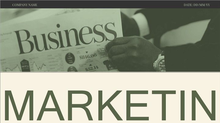 复古财经报刊风企业年度营销报告ppt模板