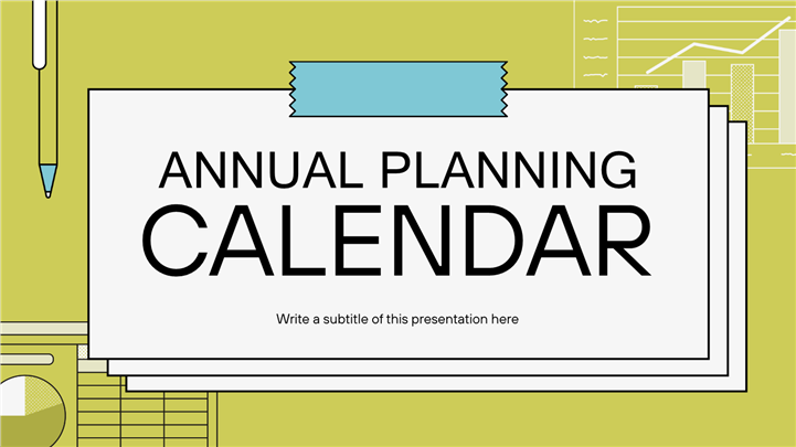 创意手绘便签风年度工作计划汇报ppt模板