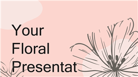 温柔粉色系手绘花卉美妆新品发布ppt模板