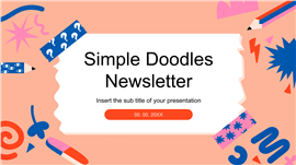 趣味手绘剪纸涂鸦风创意工作总结报告ppt模板