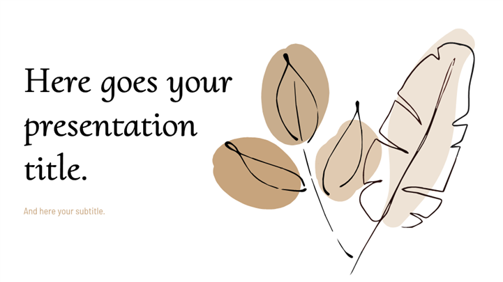 简约自然手绘风个人年度工作总结ppt模板