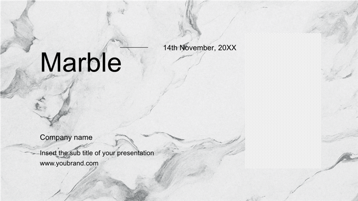 极简奢华风大理石纹理公司品牌介绍PPT模板