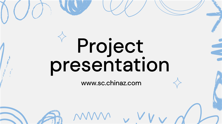 极简创意涂鸦商务风项目报告ppt模板