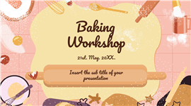 粉色可爱插画风烘焙教学ppt模板