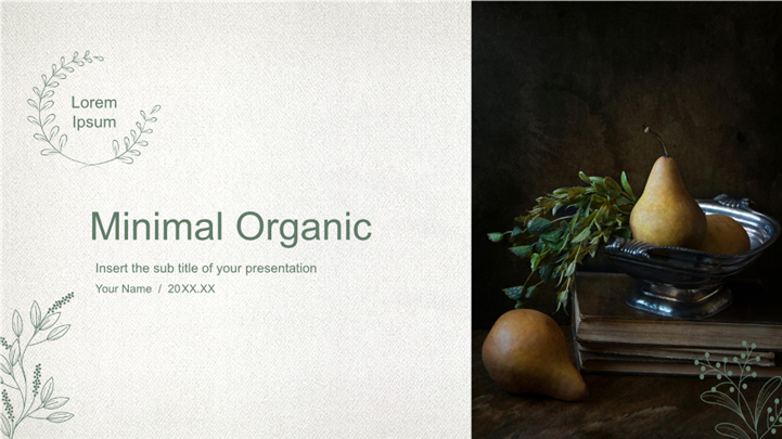 莫兰迪色系简约雅致有机餐饮品牌ppt模板