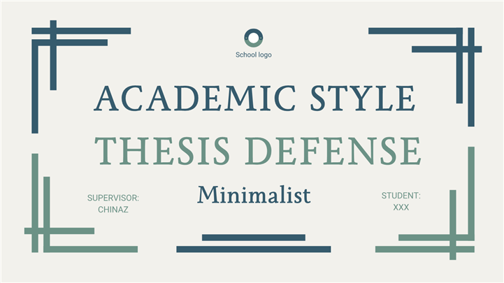 简约蓝绿学术风论文答辩通用ppt模板