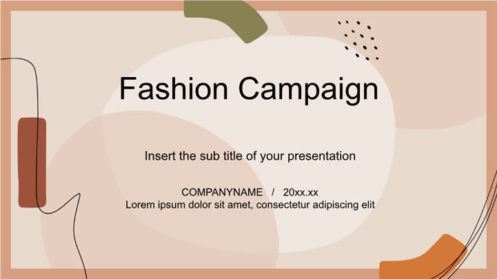 大地色系抽象风时尚品牌策划ppt模板