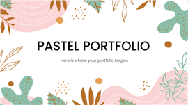 粉色水彩文艺植物风个人作品集展示ppt模板