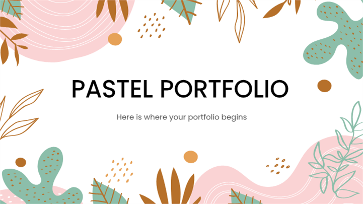 粉色水彩文艺植物风个人作品集展示ppt模板