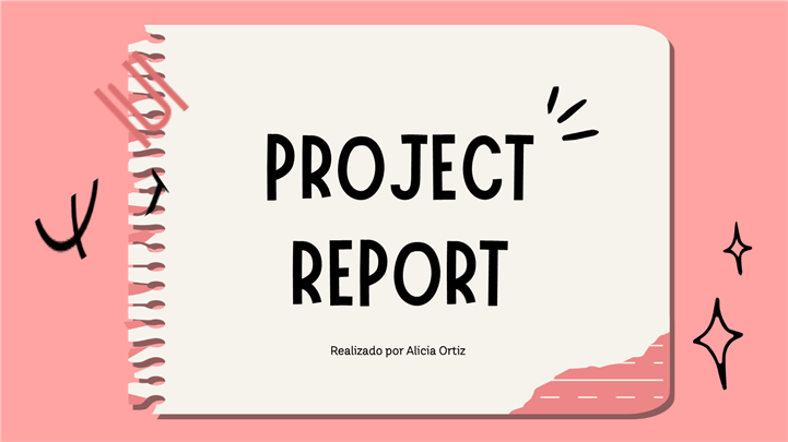 粉色可爱简约涂鸦风项目报告ppt模板