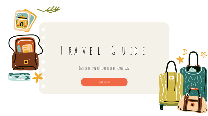 清新文艺手帐风旅行日记旅行攻略ppt模板