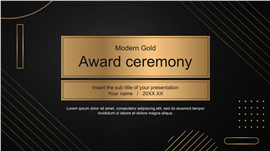 黑金几何风年终颁奖典礼策划ppt模板