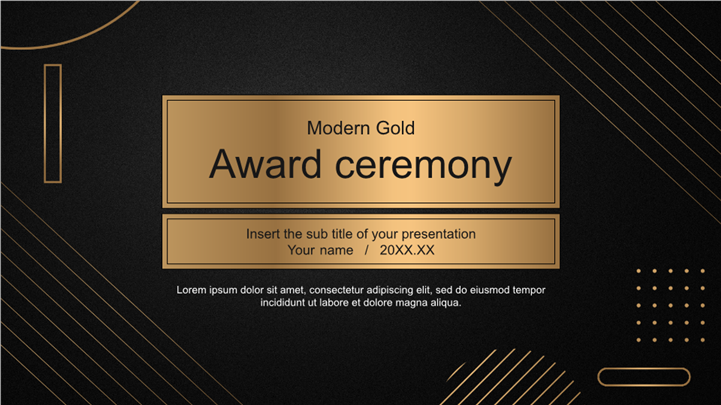 黑金几何风年终颁奖典礼策划ppt模板