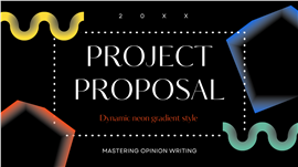 动感霓虹渐变风创意项目提案ppt模板