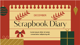 复古圣诞手帐风年末工作总结ppt模板