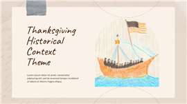 温馨蜡笔手绘风感恩节的历史班会ppt模板