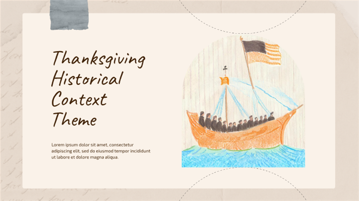 温馨蜡笔手绘风感恩节的历史班会ppt模板